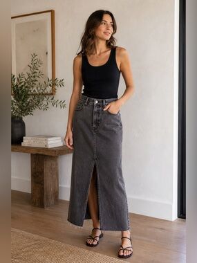 Express Charcoal Denim Skirt NWOT - Never worn